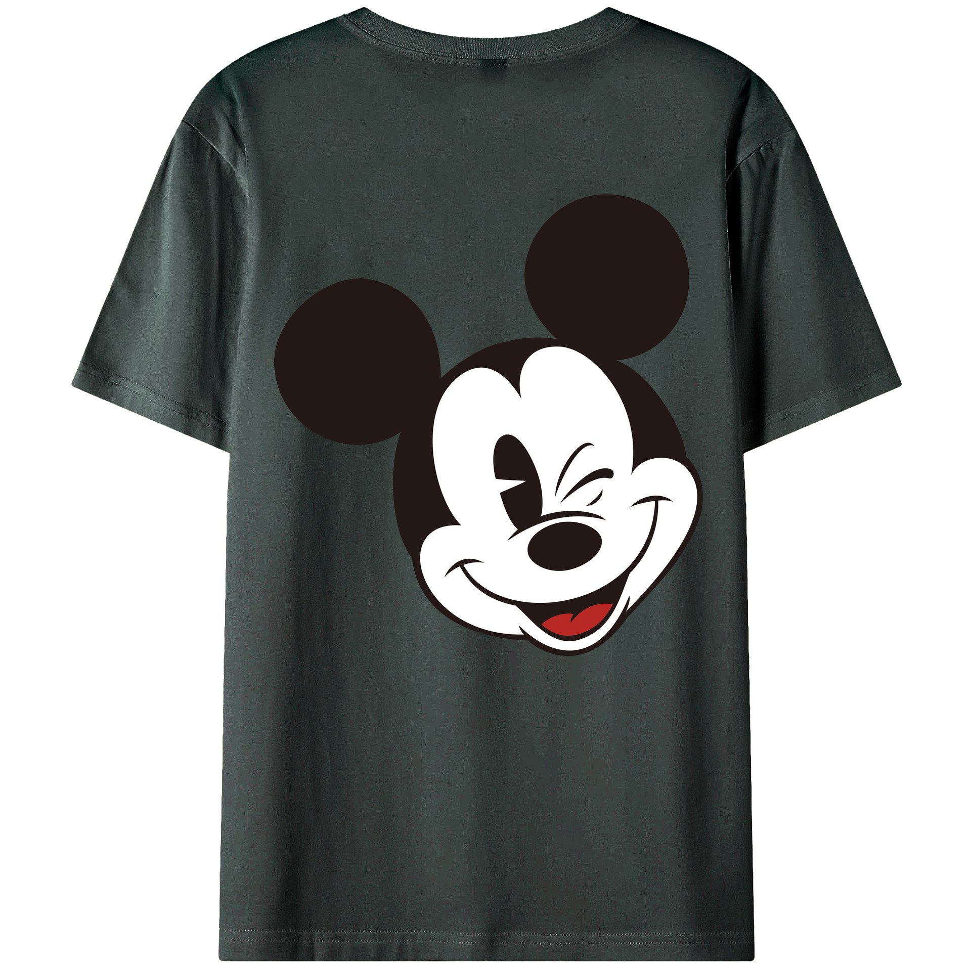ミッキーマウス Mickey Mouse 綿100％ メンズ半袖Tシャツ（バックプリント） 通気性